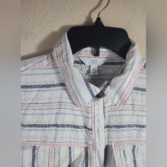 New Time And Tru Dress Linen Blend Coastal Boho Minimalist Pockets - Picture 5 of 16